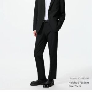 Uni Qlo Versatile Pants Black 100% Polyester